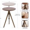 imageKate and Laurel Keres Modern AdjustableHeight Round Tripod Side Table 16 x 16 x 28 Natural Wood and Black Transitional Circle End Table for Use as Indoor Plant Stand or Bedroom NightstandWalnut BrownGold