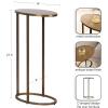 imageKate and Laurel Natalli Modern Glam Metal Oval CTable 14 x 9 x 28 Black Transitional Elegant Round CShaped Side Table for Use as Bedroom or Living Room DecorGold