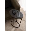 imageKate and Laurel Natalli Modern Glam Metal Oval CTable 14 x 9 x 28 Black Transitional Elegant Round CShaped Side Table for Use as Bedroom or Living Room DecorBlack