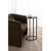 imageKate and Laurel Natalli Modern Glam Metal Oval CTable 14 x 9 x 28 Black Transitional Elegant Round CShaped Side Table for Use as Bedroom or Living Room DecorBlack