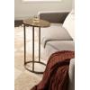 imageKate and Laurel Natalli Modern Glam Metal Oval CTable 14 x 9 x 28 Black Transitional Elegant Round CShaped Side Table for Use as Bedroom or Living Room DecorGold