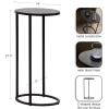 imageKate and Laurel Natalli Modern Glam Metal Oval CTable 14 x 9 x 28 Black Transitional Elegant Round CShaped Side Table for Use as Bedroom or Living Room DecorBlack