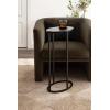 imageKate and Laurel Natalli Modern Glam Metal Oval CTable 14 x 9 x 28 Black Transitional Elegant Round CShaped Side Table for Use as Bedroom or Living Room DecorBlack