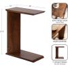 imageKate and Laurel Thaxter Modern Mango Wood CTable 20 x 10 x 28 Walnut Brown Transitional Wooden CShaped Table for Use as Bedroom Nightstand or Living Room DecorWalnut Brown