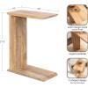 imageKate and Laurel Thaxter Modern Mango Wood CTable 20 x 10 x 28 Walnut Brown Transitional Wooden CShaped Table for Use as Bedroom Nightstand or Living Room DecorNatural