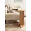 imageKate and Laurel Thaxter Modern Mango Wood CTable 20 x 10 x 28 Walnut Brown Transitional Wooden CShaped Table for Use as Bedroom Nightstand or Living Room DecorNatural