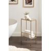 imageKate and Laurel Trubey Modern Mirrored Rectangle Narrow Side Table 16 x 8 x 25 Gold Modern Glam Slim End Table with Bottom Wire Storage Rack and Mirrored Tabletop