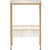 imageKate and Laurel Trubey Modern Mirrored Rectangle Narrow Side Table 16 x 8 x 25 Gold Modern Glam Slim End Table with Bottom Wire Storage Rack and Mirrored Tabletop