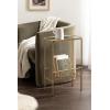 imageKate and Laurel Trubey Modern Mirrored Rectangle Narrow Side Table 16 x 8 x 25 Gold Modern Glam Slim End Table with Bottom Wire Storage Rack and Mirrored Tabletop