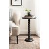 imageKate and Laurel Willoughby Modern Wooden Spiraled Round Side Table 15 x 15 x 24 Walnut Brown Accent Pedestal End Table with Turned Base for Use as Indoor Plant Stand or Bedroom Nightstand OptionBlack