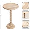 imageKate and Laurel Willoughby Modern Wooden Spiraled Round Side Table 15 x 15 x 24 Walnut Brown Accent Pedestal End Table with Turned Base for Use as Indoor Plant Stand or Bedroom Nightstand OptionNatural