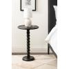imageKate and Laurel Willoughby Modern Wooden Spiraled Round Side Table 15 x 15 x 24 Walnut Brown Accent Pedestal End Table with Turned Base for Use as Indoor Plant Stand or Bedroom Nightstand OptionBlack
