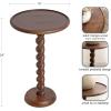 imageKate and Laurel Willoughby Modern Wooden Spiraled Round Side Table 15 x 15 x 24 Walnut Brown Accent Pedestal End Table with Turned Base for Use as Indoor Plant Stand or Bedroom Nightstand OptionWalnut Brown