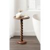 imageKate and Laurel Willoughby Modern Wooden Spiraled Round Side Table 15 x 15 x 24 Walnut Brown Accent Pedestal End Table with Turned Base for Use as Indoor Plant Stand or Bedroom Nightstand OptionWalnut Brown