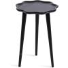 imageKate and Laurel Alezar Modern Wooden Round Side Table 15 x 15 x 22 Light Natural Transitional Solid Wood End Table with Wavy Edge for Bedroom Nightstand or Living Room DecorBlack