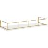 imageKate and Laurel Benbrook Wood Shelf 24quot x 8quot White and Gold Modern Glam Storage ShelfWhiteGold