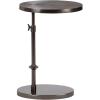 imageKate and Laurel Engles Traditional AdjustableHeight Oval CTable 15 x 10 x 28 Gray Gunmetal Vintage Round Indoor Metal CShaped End Table with Embossed Pattern for Use as Overbed TablePewter