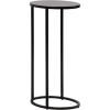 imageKate and Laurel Natalli Modern Glam Metal Oval CTable 14 x 9 x 28 Black Transitional Elegant Round CShaped Side Table for Use as Bedroom or Living Room DecorBlack