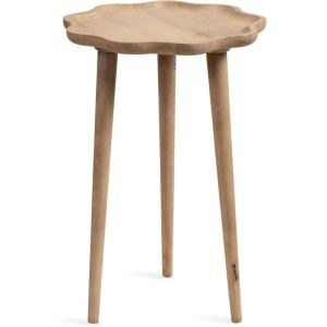 imageKate and Laurel Alezar Modern Wooden Round Side Table 15 x 15 x 22 Light Natural Transitional Solid Wood End Table with Wavy Edge for Bedroom Nightstand or Living Room DecorNatural