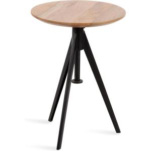 imageKate and Laurel Keres Modern AdjustableHeight Round Tripod Side Table 16 x 16 x 28 Natural Wood and Black Transitional Circle End Table for Use as Indoor Plant Stand or Bedroom NightstandNaturalBlack