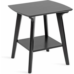 imageKate and Laurel Louena MidCentury Rectangle Wood Side Table 22 x 20 x 24 Black Modern Decorative TwoTier End Table for Use as a Bedroom Nightstand or Apartment Living Room Accent