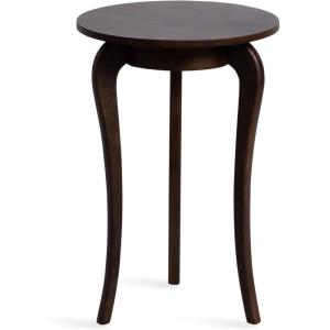 imageKate and Laurel Mariona Traditional Round Mango Wood Side Table 16 x 16 x 24 Dark Brown Vintage Circle End Table with Classic Curved Legs for Living Room Home Decor or Bedroom Nightstand DecorDark Brown