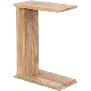 imageKate and Laurel Thaxter Modern Mango Wood CTable 20 x 10 x 28 Walnut Brown Transitional Wooden CShaped Table for Use as Bedroom Nightstand or Living Room DecorNatural