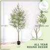 imageOlive Tree 8ft 96quot  Olive Trees Artificial Indoor with Natural Wood Trunk and Lifelike Fruits  Faux Olive Tree 8ft for Modern Home Office House Living Room Decor8ft