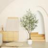 imageOlive Tree 8ft 96quot  Olive Trees Artificial Indoor with Natural Wood Trunk and Lifelike Fruits  Faux Olive Tree 8ft for Modern Home Office House Living Room Decor7ft