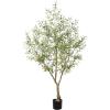 imageOlive Tree 8ft 96quot  Olive Trees Artificial Indoor with Natural Wood Trunk and Lifelike Fruits  Faux Olive Tree 8ft for Modern Home Office House Living Room Decor7ft