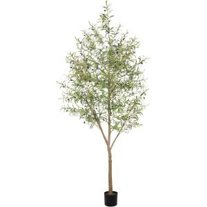 imageOlive Tree 8ft 96quot  Olive Trees Artificial Indoor with Natural Wood Trunk and Lifelike Fruits  Faux Olive Tree 8ft for Modern Home Office House Living Room Decor8ft