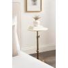 imageKate and Laurel Engles Traditional AdjustableHeight Pedestal Side Table 14 x 14 x 30 White Marble and Antique Brass Vintage Round End Table for Use as Indoor Plant Stand with Authentic Marble Top