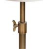 imageKate and Laurel Engles Traditional AdjustableHeight Pedestal Side Table 14 x 14 x 30 White Marble and Antique Brass Vintage Round End Table for Use as Indoor Plant Stand with Authentic Marble Top