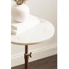 imageKate and Laurel Engles Traditional AdjustableHeight Pedestal Side Table 14 x 14 x 30 White Marble and Antique Brass Vintage Round End Table for Use as Indoor Plant Stand with Authentic Marble Top