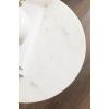 imageKate and Laurel Engles Traditional AdjustableHeight Pedestal Side Table 14 x 14 x 30 White Marble and Antique Brass Vintage Round End Table for Use as Indoor Plant Stand with Authentic Marble Top