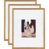 imageKate and Laurel Adlynn Coastal Rectangle Picture Frame Set of 3 16 x 20 matted to 8 x 10 White Modern ThreePiece Photo Frame Set for Gallery Wall Decor in Living Room Wall DisplayGold