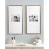 imageKate and Laurel Adlynn Coastal Rectangle Picture Frame Set of 3 16 x 20 matted to 8 x 10 White Modern ThreePiece Photo Frame Set for Gallery Wall Decor in Living Room Wall DisplaySilver