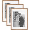 imageKate and Laurel Adlynn Coastal Rectangle Picture Frame Set of 3 16 x 20 matted to 8 x 10 White Modern ThreePiece Photo Frame Set for Gallery Wall Decor in Living Room Wall DisplayBrown