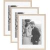 imageKate and Laurel Adlynn Coastal Rectangle Picture Frame Set of 3 16 x 20 matted to 8 x 10 White Modern ThreePiece Photo Frame Set for Gallery Wall Decor in Living Room Wall DisplayNatural