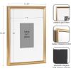 imageKate and Laurel Adlynn Coastal Rectangle Picture Frame Set of 3 16 x 20 matted to 8 x 10 White Modern ThreePiece Photo Frame Set for Gallery Wall Decor in Living Room Wall DisplayGold