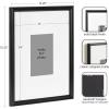 imageKate and Laurel Adlynn Coastal Rectangle Picture Frame Set of 3 16 x 20 matted to 8 x 10 White Modern ThreePiece Photo Frame Set for Gallery Wall Decor in Living Room Wall DisplayBlack