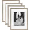 imageKate and Laurel Adlynn Coastal Rectangle Picture Frame Set of 3 16 x 20 matted to 8 x 10 White Modern ThreePiece Photo Frame Set for Gallery Wall Decor in Living Room Wall DisplaySilver
