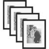imageKate and Laurel Adlynn Coastal Rectangle Picture Frame Set of 3 16 x 20 matted to 8 x 10 White Modern ThreePiece Photo Frame Set for Gallery Wall Decor in Living Room Wall DisplayBlack