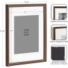 imageKate and Laurel Adlynn Coastal Rectangle Picture Frame Set of 3 16 x 20 matted to 8 x 10 White Modern ThreePiece Photo Frame Set for Gallery Wall Decor in Living Room Wall DisplayBronze