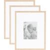imageKate and Laurel Adlynn Coastal Rectangle Picture Frame Set of 3 16 x 20 matted to 8 x 10 White Modern ThreePiece Photo Frame Set for Gallery Wall Decor in Living Room Wall DisplayNatural