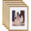 imageKate and Laurel Adlynn Coastal Rectangle Picture Frame Set of 3 16 x 20 matted to 8 x 10 White Modern ThreePiece Photo Frame Set for Gallery Wall Decor in Living Room Wall DisplayGold