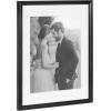imageKate and Laurel Adlynn Coastal Rectangle Picture Frame Set of 3 16 x 20 matted to 8 x 10 White Modern ThreePiece Photo Frame Set for Gallery Wall Decor in Living Room Wall DisplayBlack