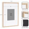 imageKate and Laurel Adlynn Coastal Rectangle Picture Frame Set of 3 16 x 20 matted to 8 x 10 White Modern ThreePiece Photo Frame Set for Gallery Wall Decor in Living Room Wall DisplayNatural