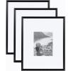 imageKate and Laurel Adlynn Coastal Rectangle Picture Frame Set of 3 16 x 20 matted to 8 x 10 White Modern ThreePiece Photo Frame Set for Gallery Wall Decor in Living Room Wall DisplayBlack