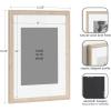 imageKate and Laurel Adlynn Coastal Rectangle Picture Frame Set of 3 16 x 20 matted to 8 x 10 White Modern ThreePiece Photo Frame Set for Gallery Wall Decor in Living Room Wall DisplayNatural